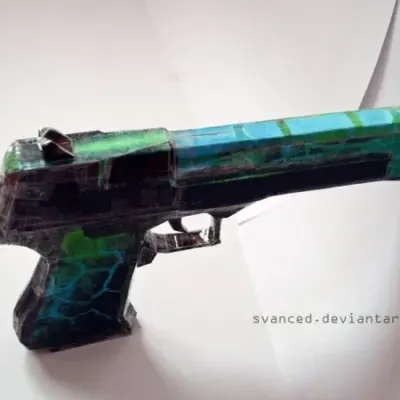 Бумажная модель Пистолет Desert Eagle Green Vein (Crossfire)