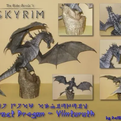 Бумажная модель Ледяной дракон Винтурут (The Elder Scrolls V: Skyrim)